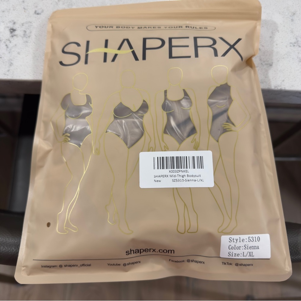 SHAPERX Mid Thigh Bodysuit Shaper NWT Sienna L/XL - Picture 6 of 7